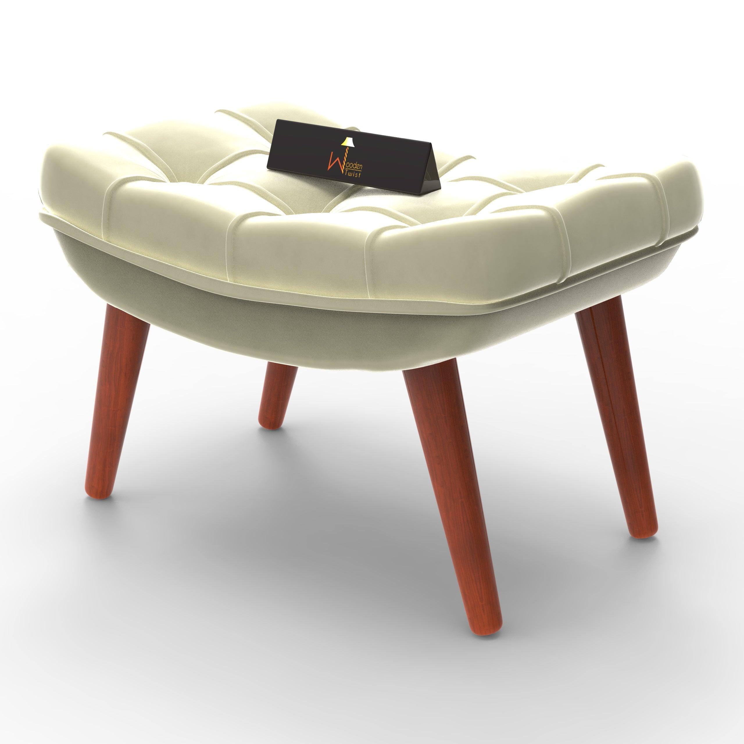 Stool for Living Room Soft Fabric Comfortable Cushion Ottoman Footrest - WoodenTwist