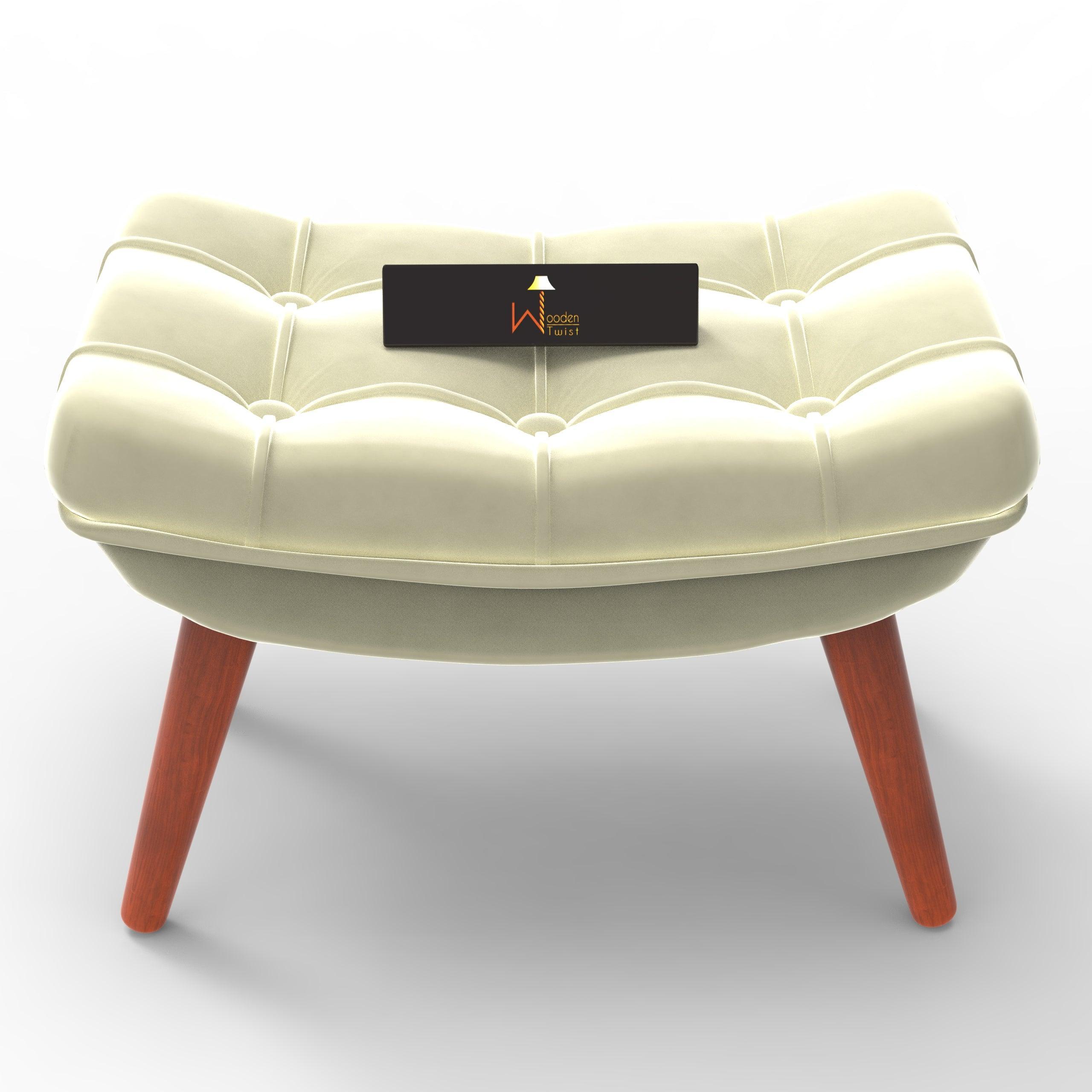 Stool for Living Room Soft Fabric Comfortable Cushion Ottoman Footrest - WoodenTwist