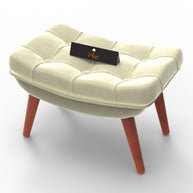 Stool for Living Room Soft Fabric Comfortable Cushion Ottoman Footrest - WoodenTwist