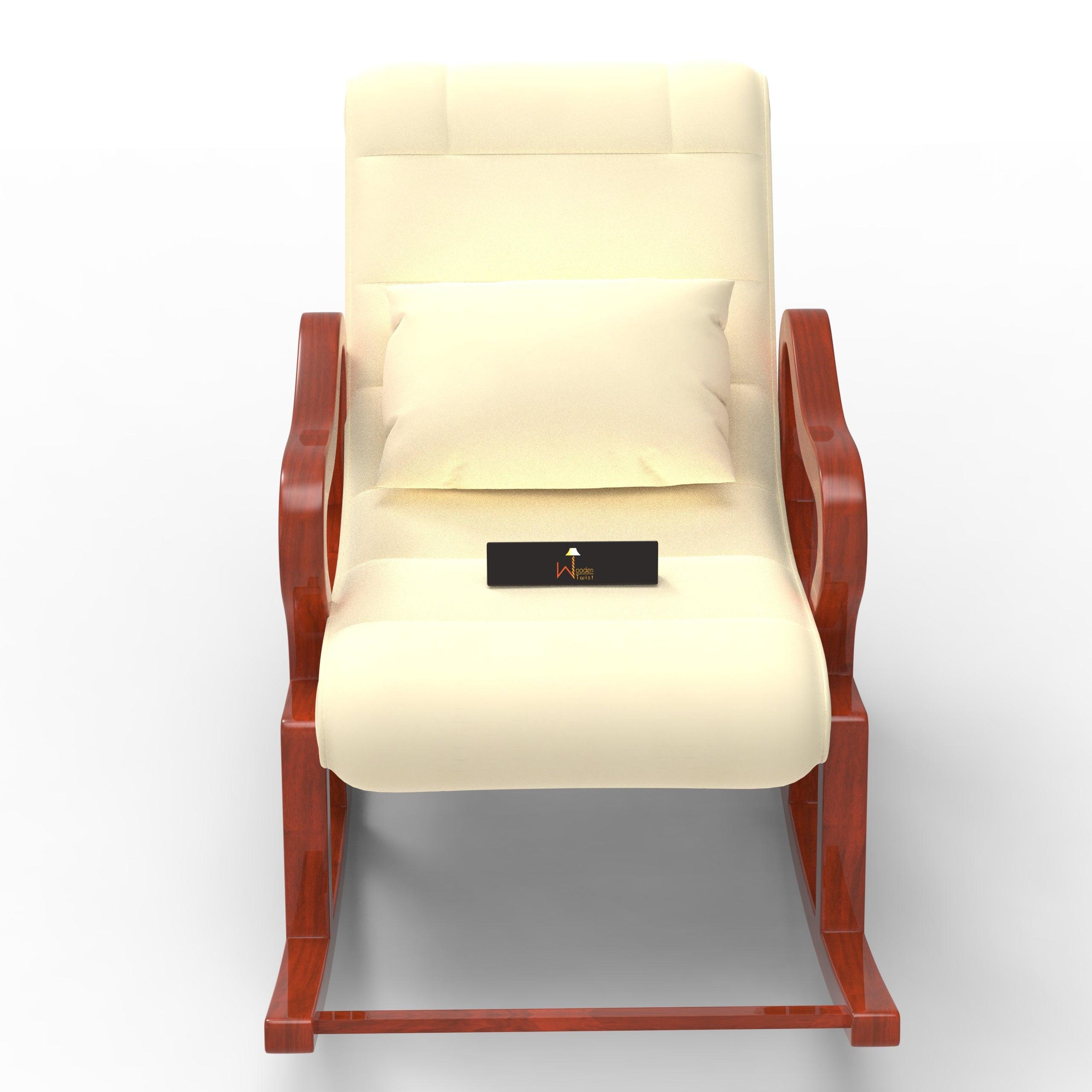 Recliner Wooden Rocking Chair with Footrest - WoodenTwist