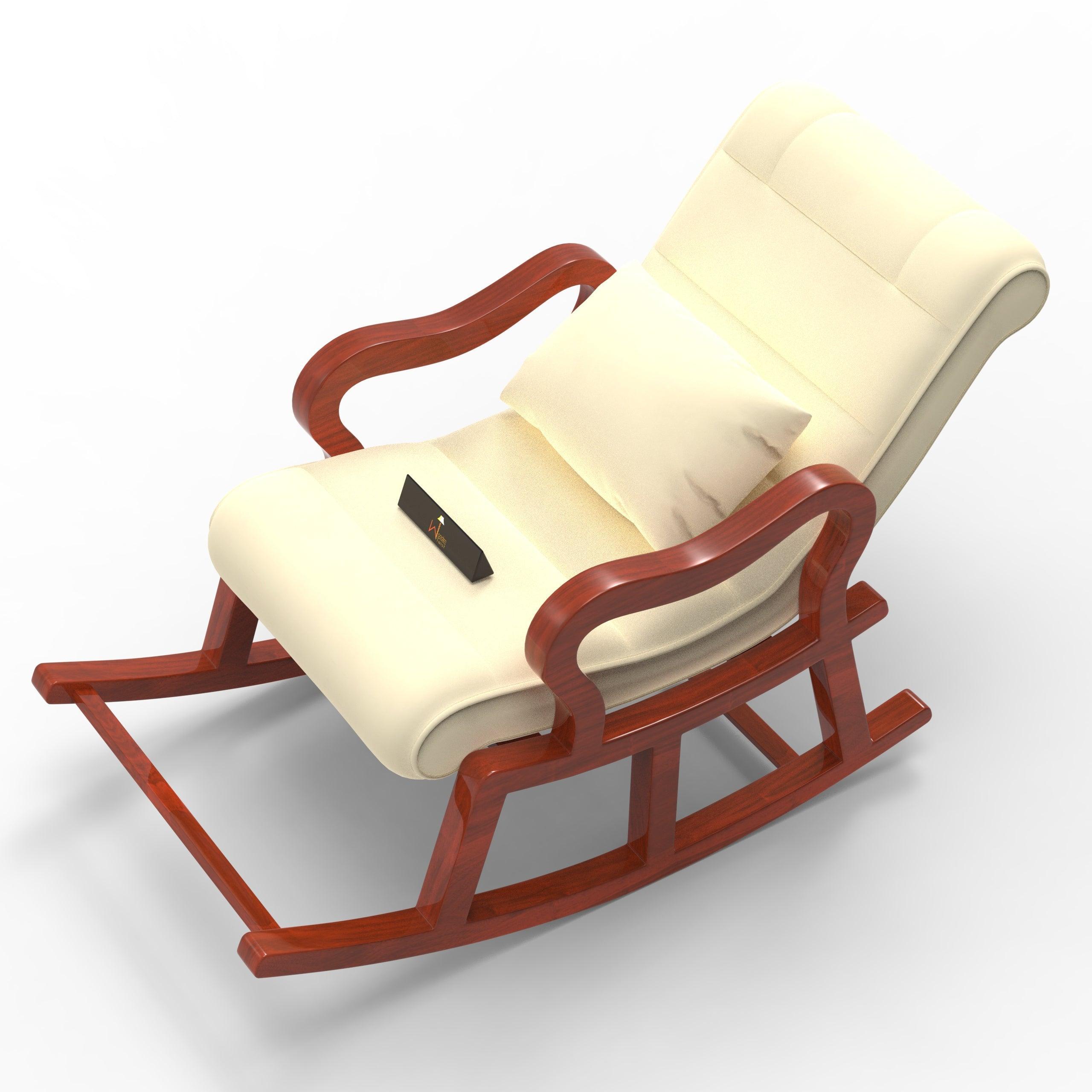 Recliner Wooden Rocking Chair with Footrest - WoodenTwist