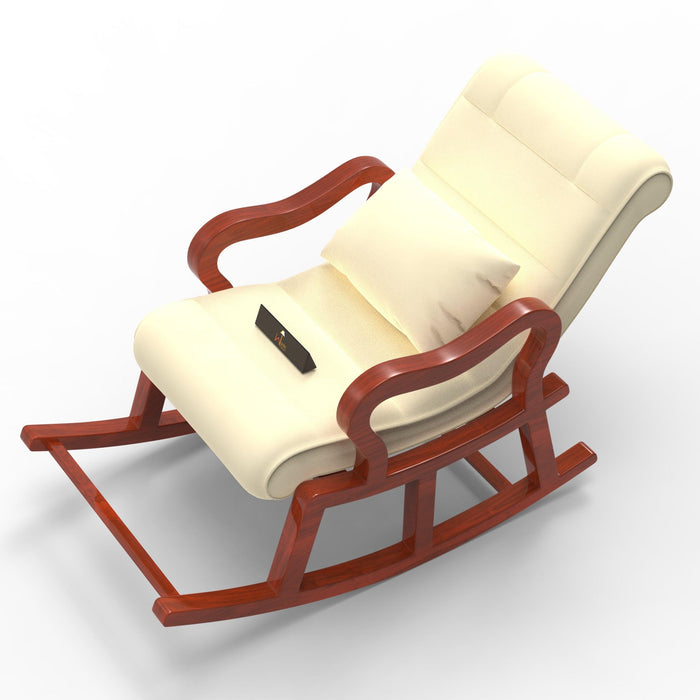 Recliner Wooden Rocking Chair with Footrest - WoodenTwist