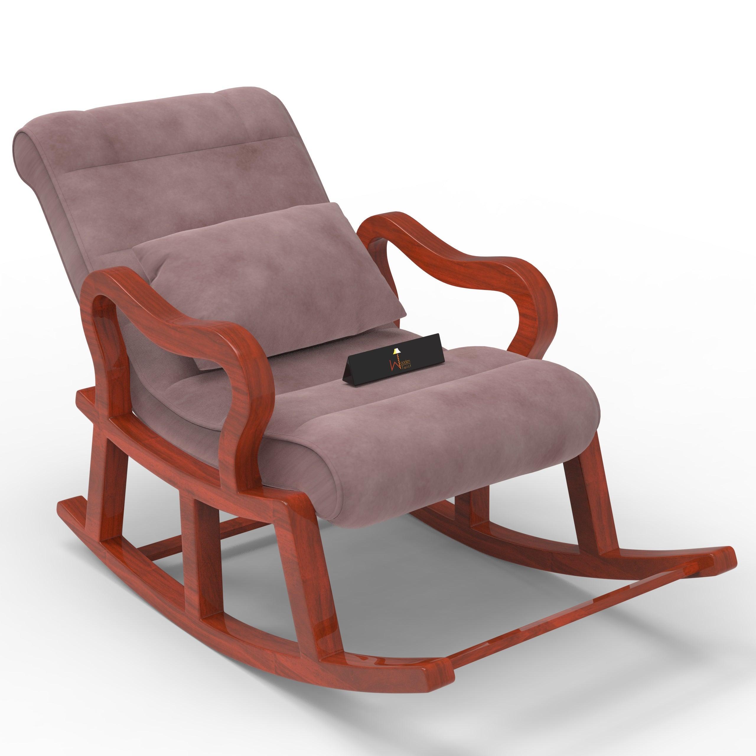 Recliner Wooden Rocking Chair with Footrest - WoodenTwist