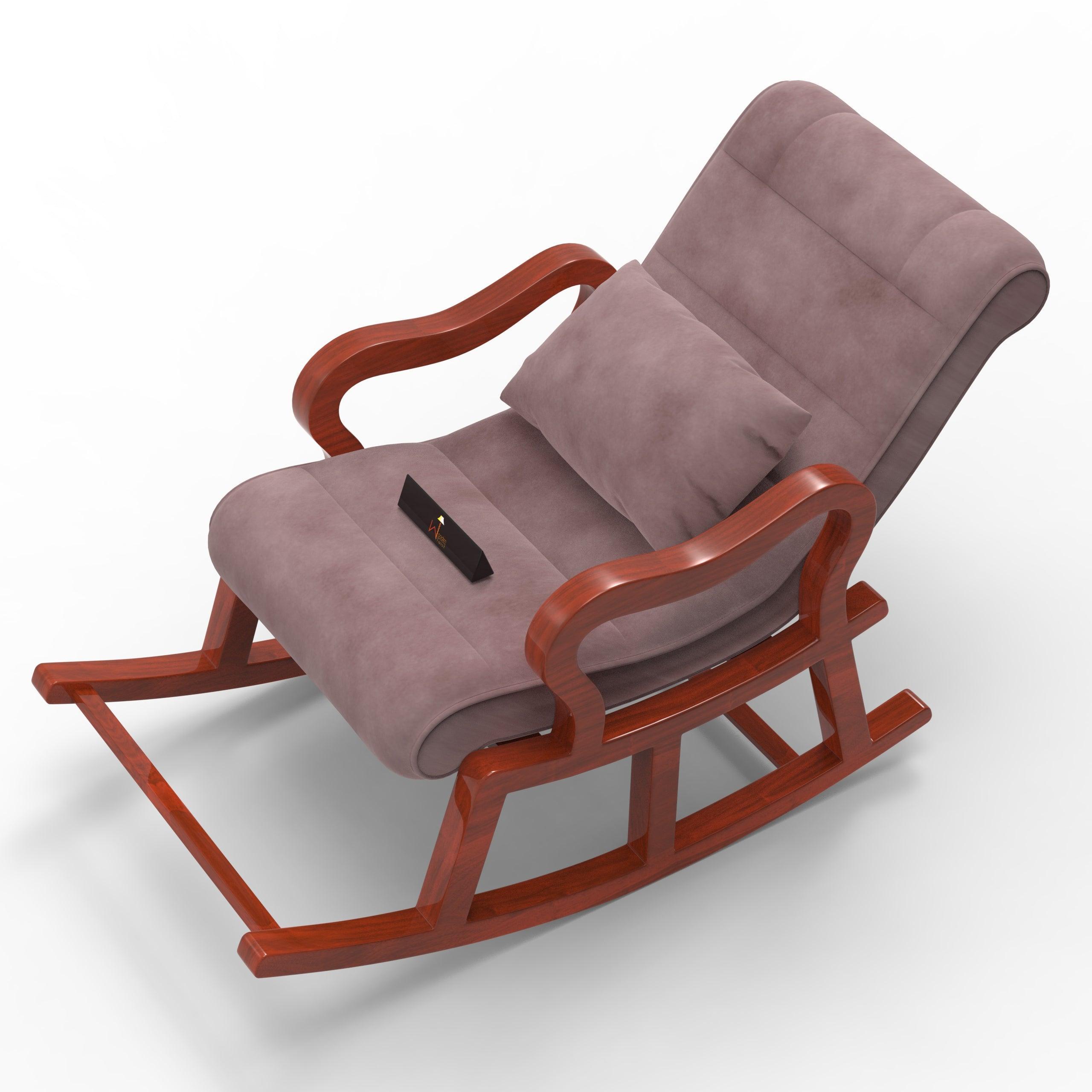 Recliner Wooden Rocking Chair with Footrest - WoodenTwist