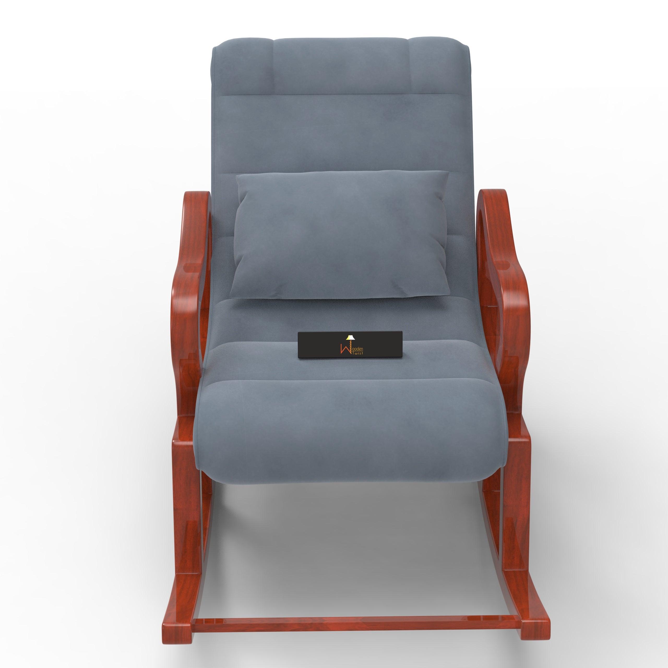 Recliner Wooden Rocking Chair with Footrest - WoodenTwist