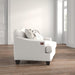 Wooden Recessed Arm Loveseat Sofa 2 Seater, Beige (Walnut Legs) - WoodenTwist