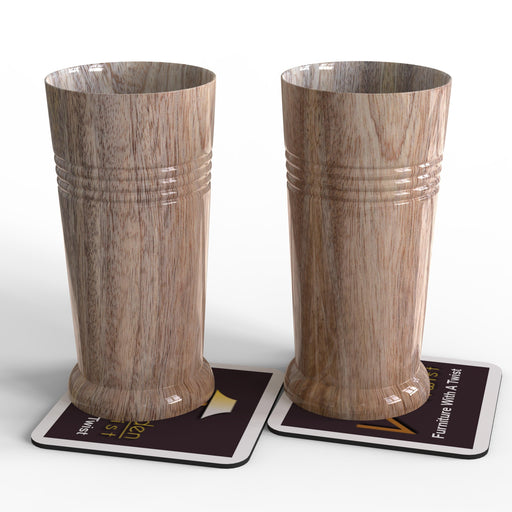 Wooden Handmade Drinking Glass Juice, Milk, Drink, Glass (Set of 2) - WoodenTwist