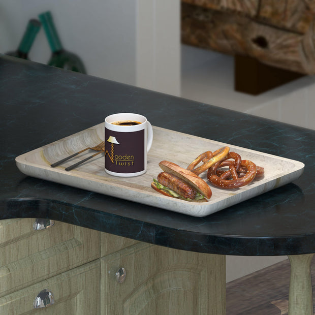 Posh Solid Mango Wood Premium Tray/Platter - Brown Finish