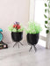 Black Metal Planter with Stand (Set of 2) - WoodenTwist