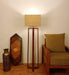 Jet Wooden Floor Lamp with Premium Beige Fabric Lampshade - WoodenTwist
