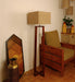 Jet Wooden Floor Lamp with Premium Beige Fabric Lampshade - WoodenTwist
