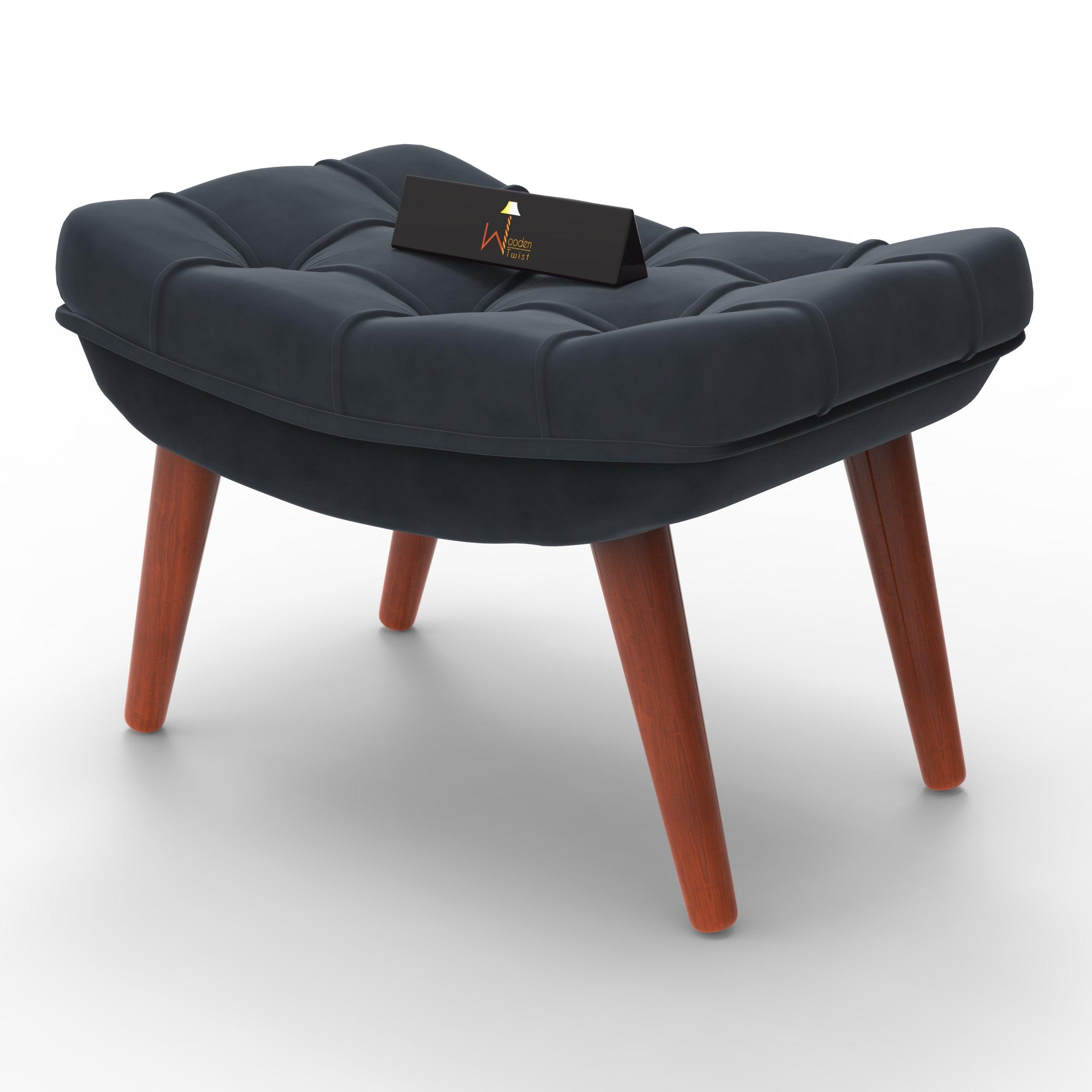 Stool for Living Room Soft Fabric Comfortable Cushion Ottoman Footrest - WoodenTwist