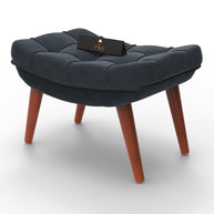 Stool for Living Room Soft Fabric Comfortable Cushion Ottoman Footrest - WoodenTwist