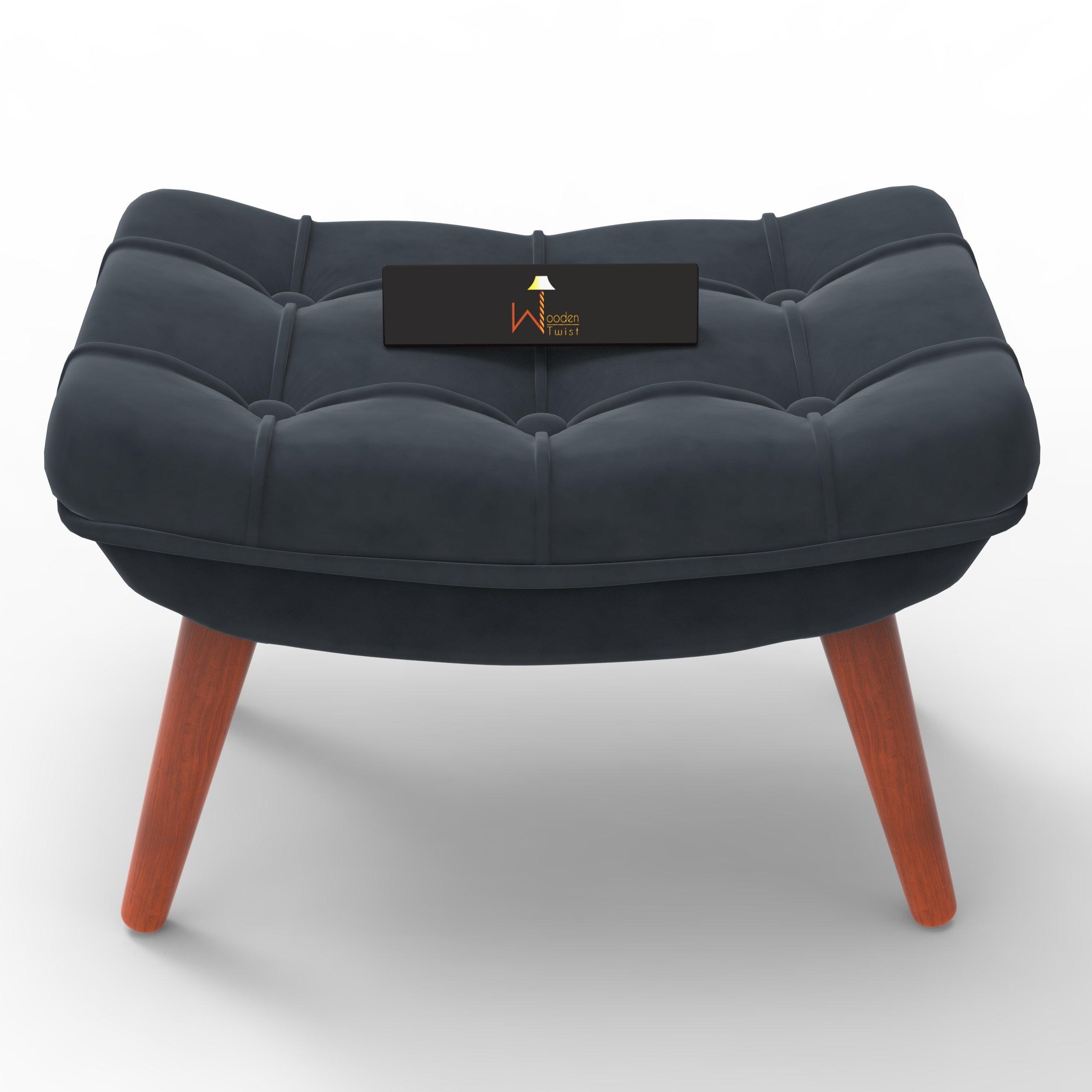 Stool for Living Room Soft Fabric Comfortable Cushion Ottoman Footrest - WoodenTwist