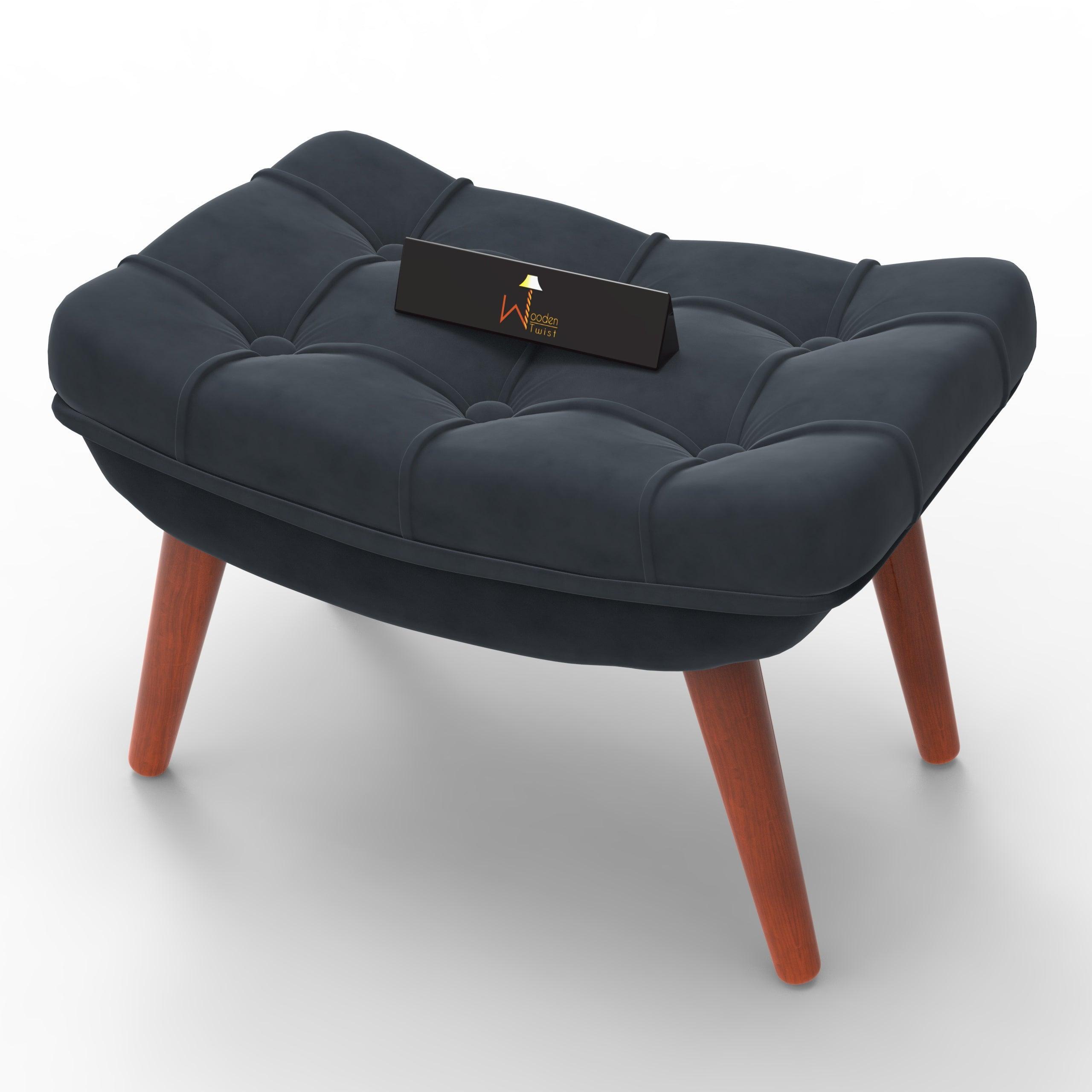 Stool for Living Room Soft Fabric Comfortable Cushion Ottoman Footrest - WoodenTwist