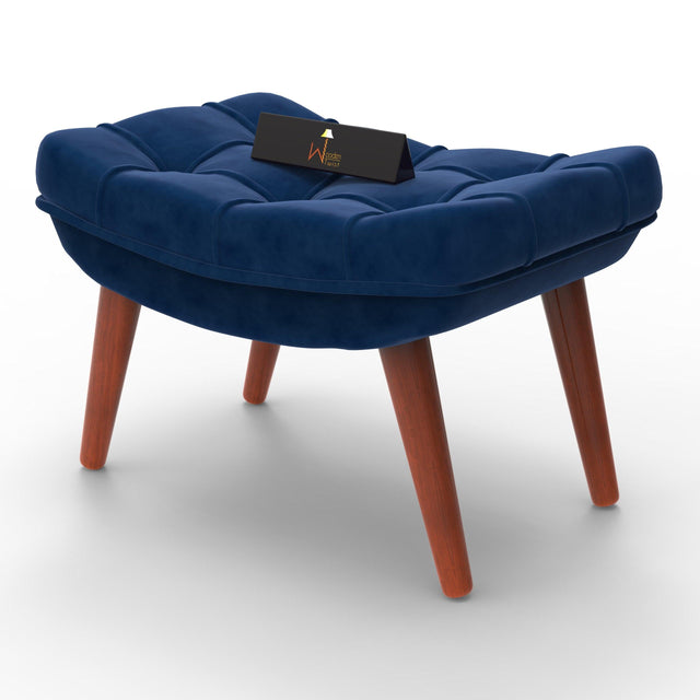 Stool for Living Room Soft Fabric Comfortable Cushion Ottoman Footrest - WoodenTwist