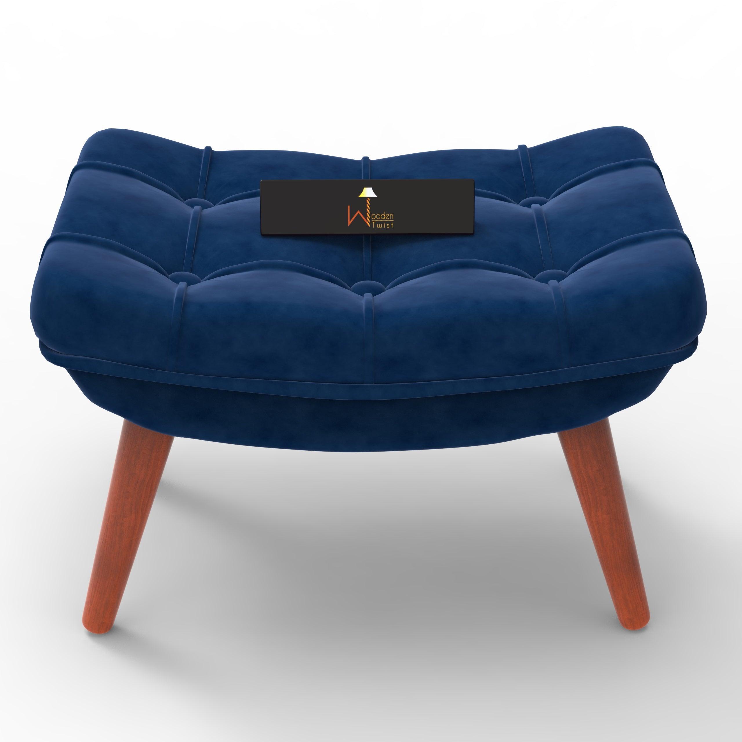 Stool for Living Room Soft Fabric Comfortable Cushion Ottoman Footrest - WoodenTwist