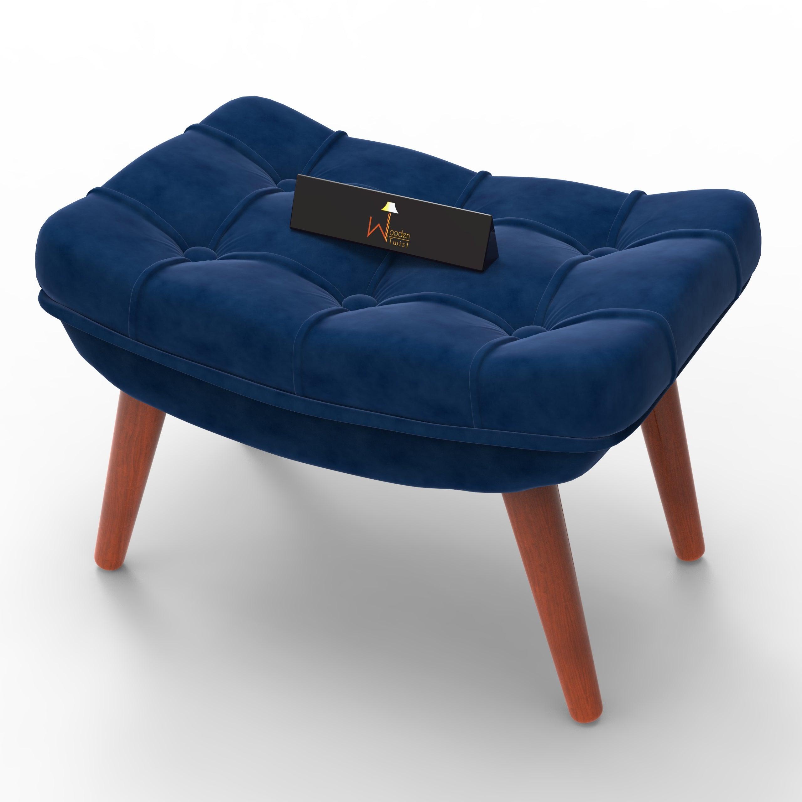 Stool for Living Room Soft Fabric Comfortable Cushion Ottoman Footrest - WoodenTwist
