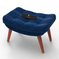 Stool for Living Room Soft Fabric Comfortable Cushion Ottoman Footrest - WoodenTwist