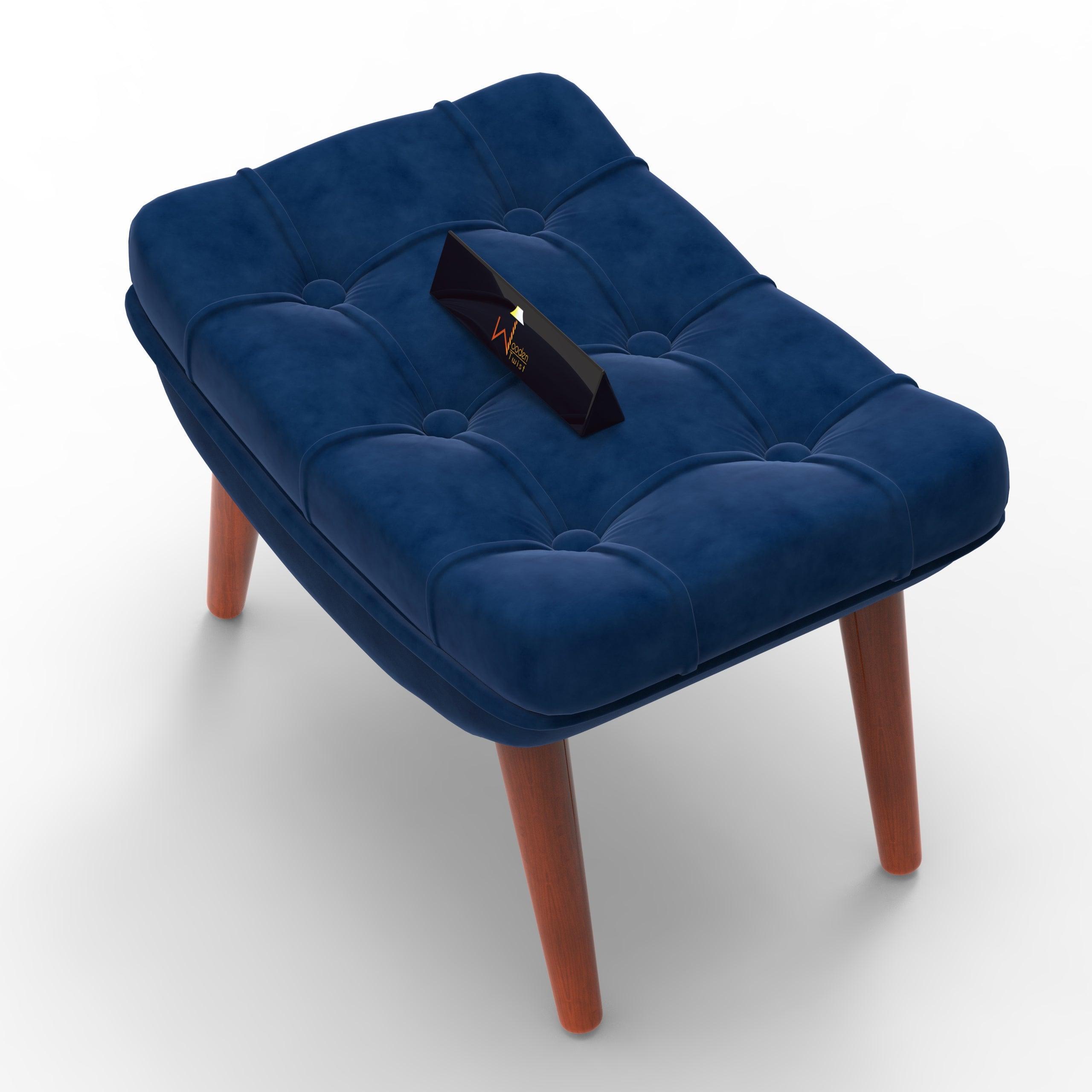 Stool for Living Room Soft Fabric Comfortable Cushion Ottoman Footrest - WoodenTwist