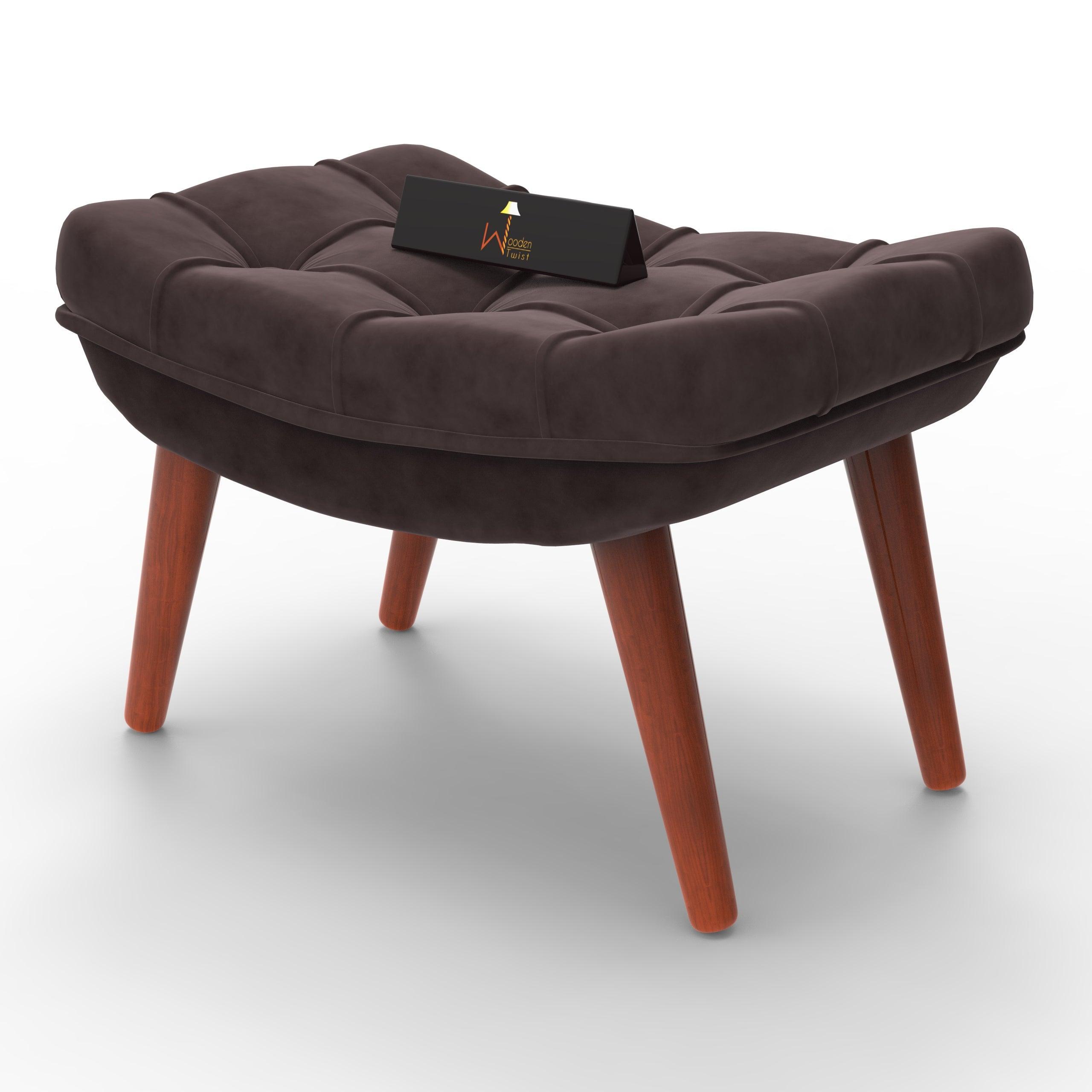 Stool for Living Room Soft Fabric Comfortable Cushion Ottoman Footrest - WoodenTwist