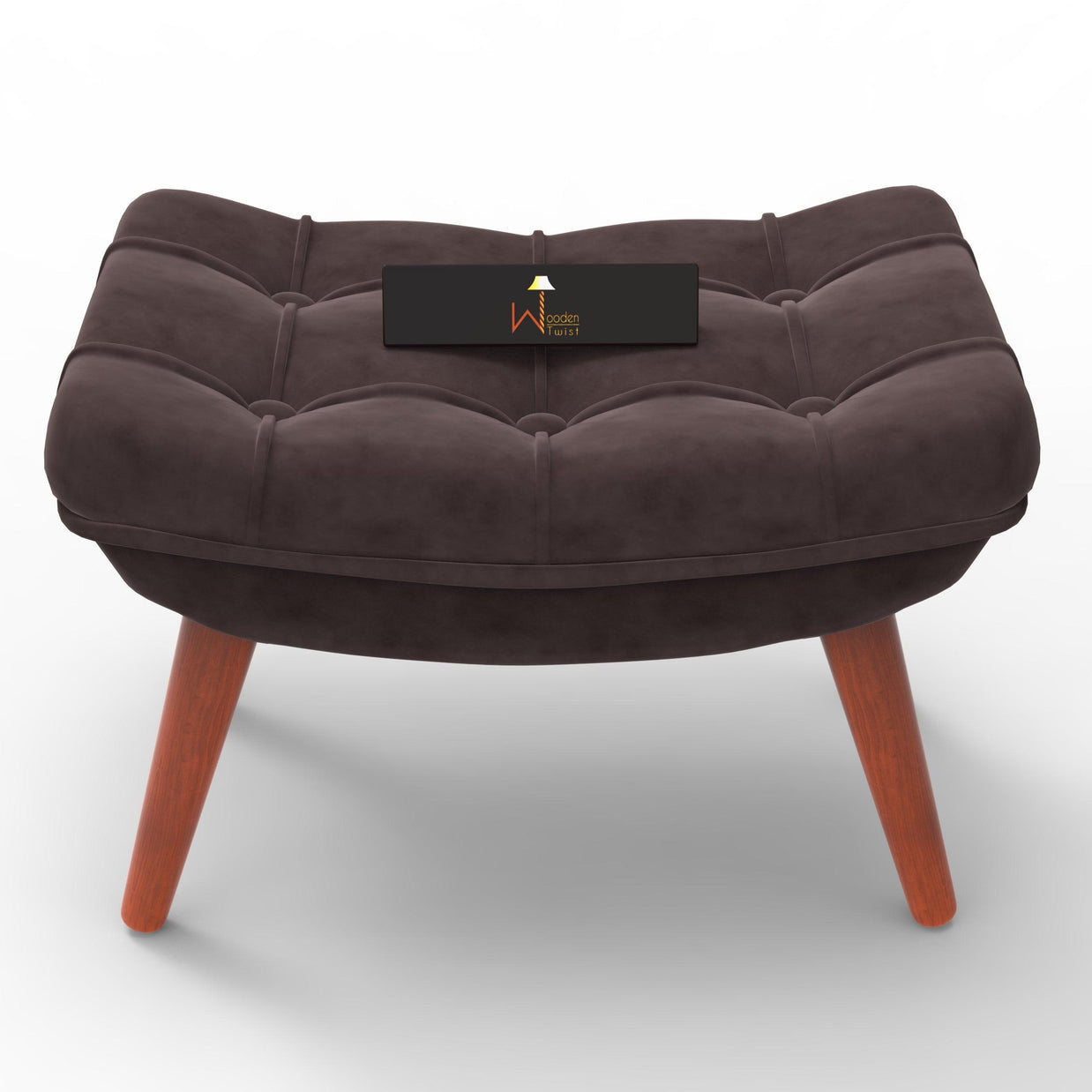 Stool for Living Room Soft Fabric Comfortable Cushion Ottoman Footrest - WoodenTwist