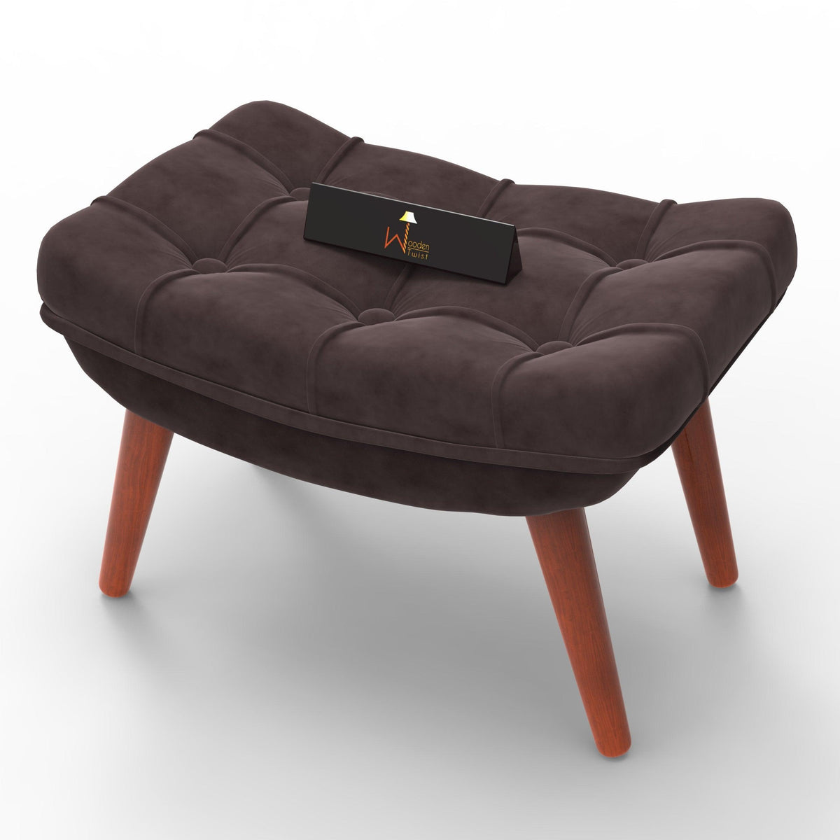 Stool for Living Room Soft Fabric Comfortable Cushion Ottoman Footrest - WoodenTwist