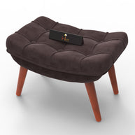Stool for Living Room Soft Fabric Comfortable Cushion Ottoman Footrest - WoodenTwist