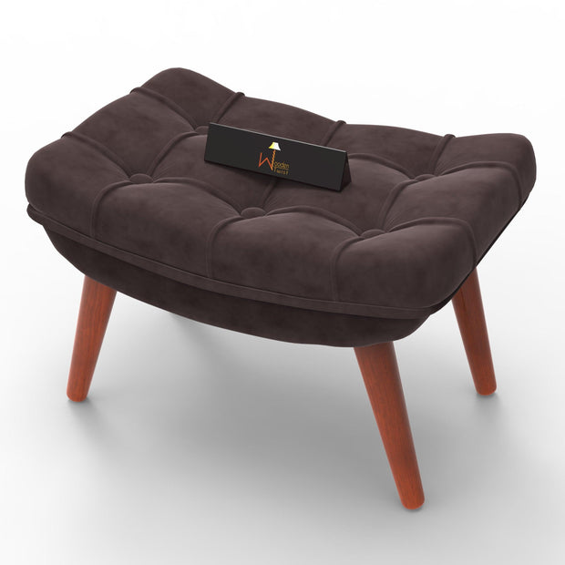 Stool for Living Room Soft Fabric Comfortable Cushion Ottoman Footrest - WoodenTwist