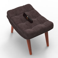 Stool for Living Room Soft Fabric Comfortable Cushion Ottoman Footrest - WoodenTwist