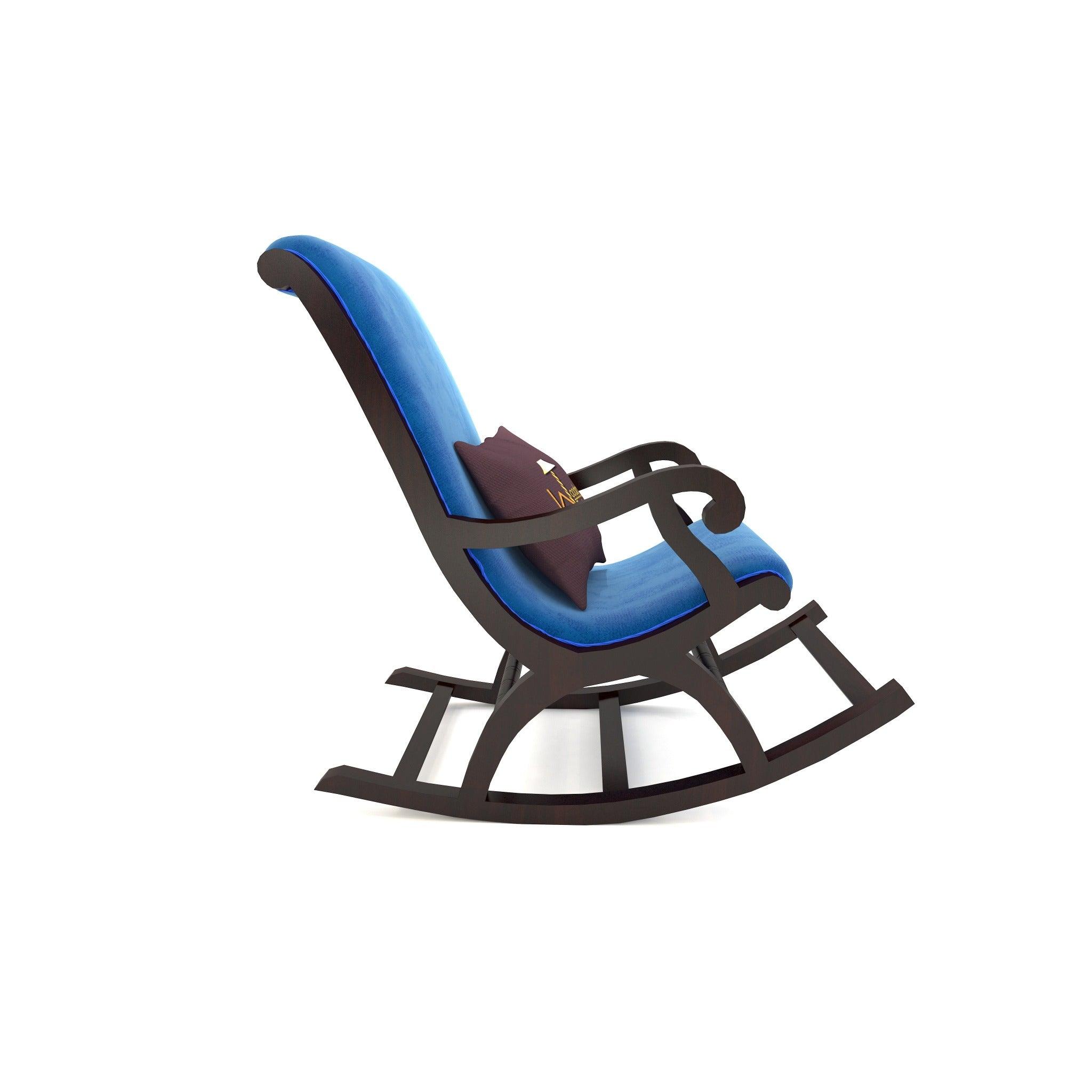 Wooden Twist Solid Wood Rocking Chair With Soft Cushion Designs - WoodenTwist