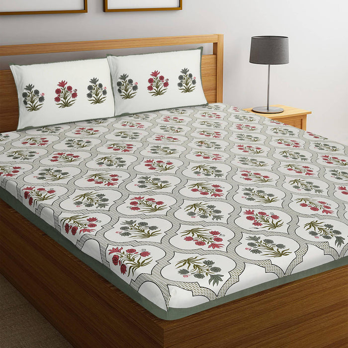 Rajasthani Jaipuri Royal Cotton Block Print bed sheets - WoodenTwist