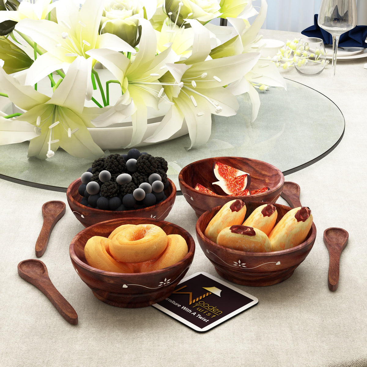 Handcrafted Sheesham Wood Bowls