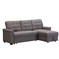 Modern 5 Seater L-Shape Sofa Cum Bed with Comfort Cushion RHS - WoodenTwist