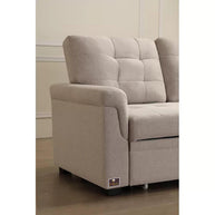 Modern 5 Seater L-Shape Sofa Cum Bed with Comfort Cushion RHS - WoodenTwist