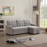 Modern 5 Seater L-Shape Sofa Cum Bed with Comfort Cushion RHS - WoodenTwist