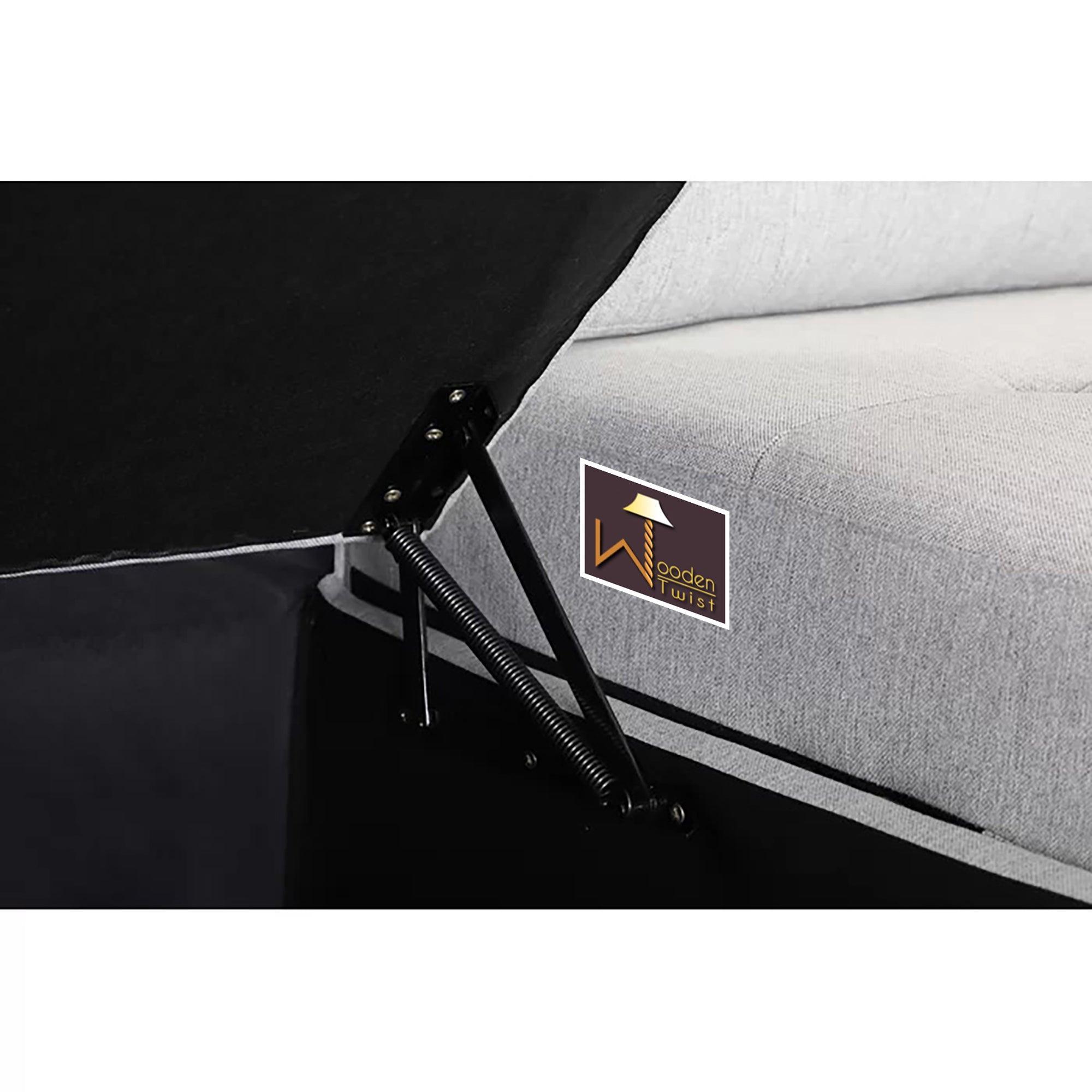 Modern 5 Seater L-Shape Sofa Cum Bed with Comfort Cushion RHS - WoodenTwist