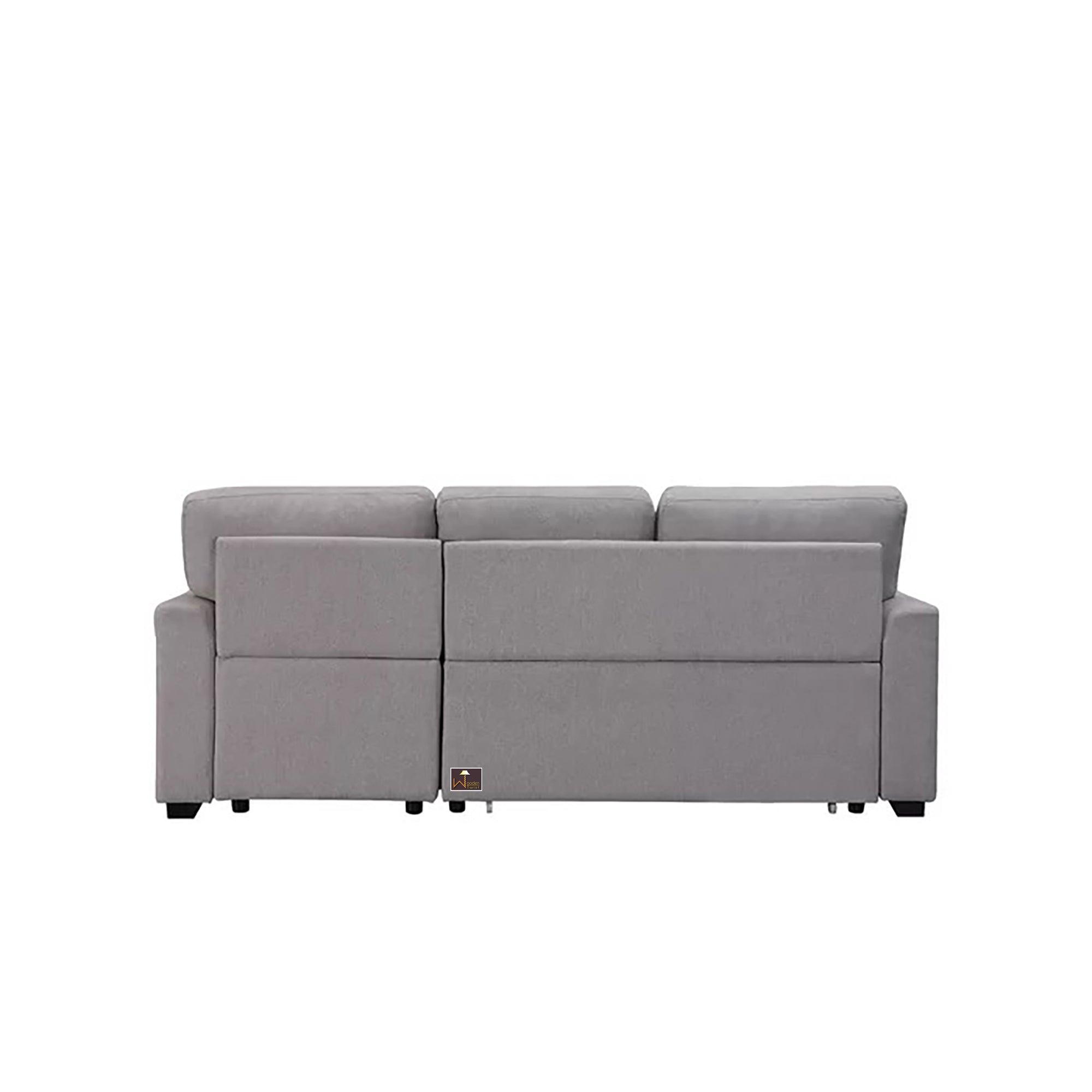 Modern 5 Seater L-Shape Sofa Cum Bed with Comfort Cushion RHS - WoodenTwist
