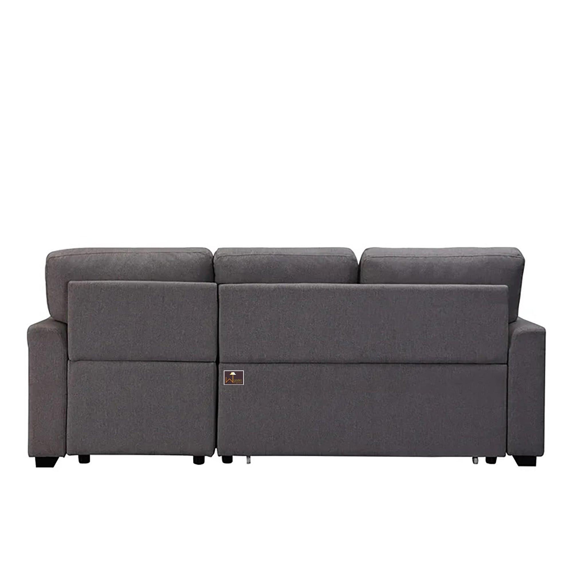 Modern 5 Seater L-Shape Sofa Cum Bed with Comfort Cushion RHS - WoodenTwist