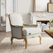 Wooden Bransford Arm Chair (Taupe Polyester) - WoodenTwist