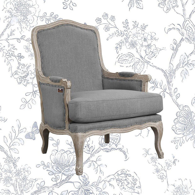 Wooden Bransford Arm Chair (Slate Polyester) - WoodenTwist