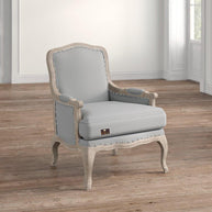Wooden Bransford Arm Chair (Taupe Polyester) - WoodenTwist