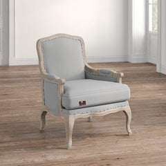 Wooden Bransford Arm Chair (Taupe Polyester) - WoodenTwist