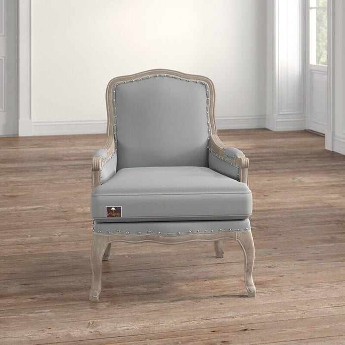 Wooden Bransford Arm Chair (Taupe Polyester) - WoodenTwist