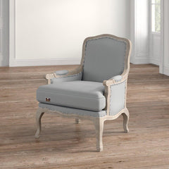 Wooden Bransford Arm Chair (Taupe Polyester) - WoodenTwist