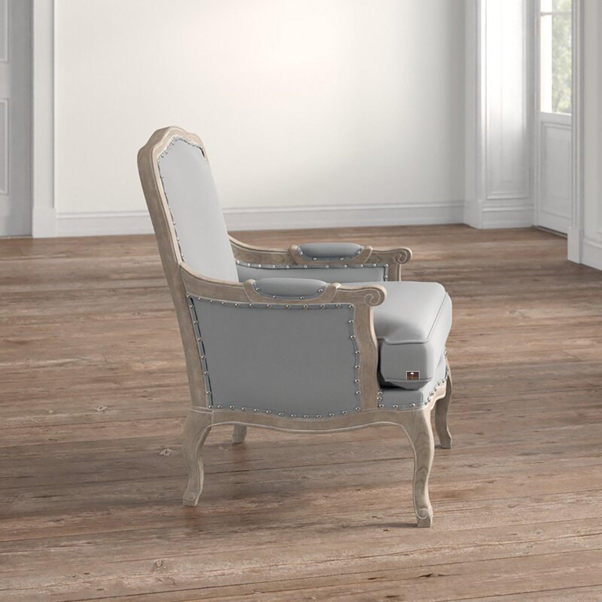 Wooden Bransford Arm Chair (Taupe Polyester) - WoodenTwist