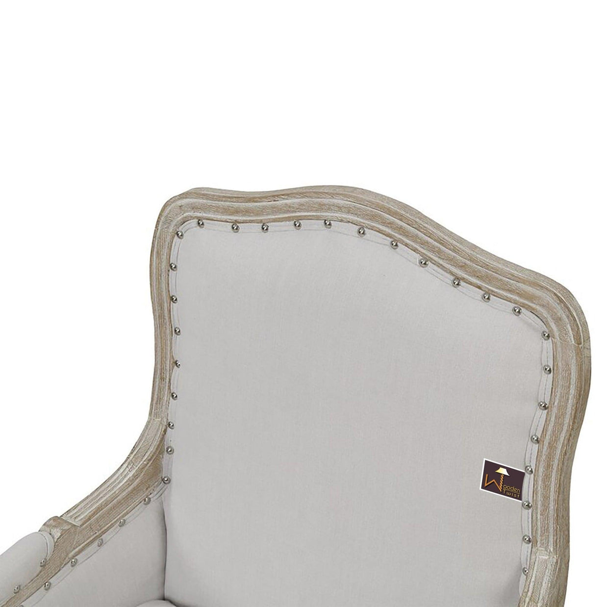 Wooden Bransford Arm Chair (Taupe Polyester) - WoodenTwist