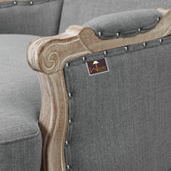 Wooden Bransford Arm Chair (Slate Polyester) - WoodenTwist