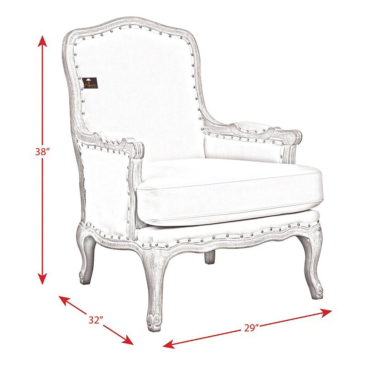 Wooden Bransford Arm Chair (Slate Polyester) - WoodenTwist