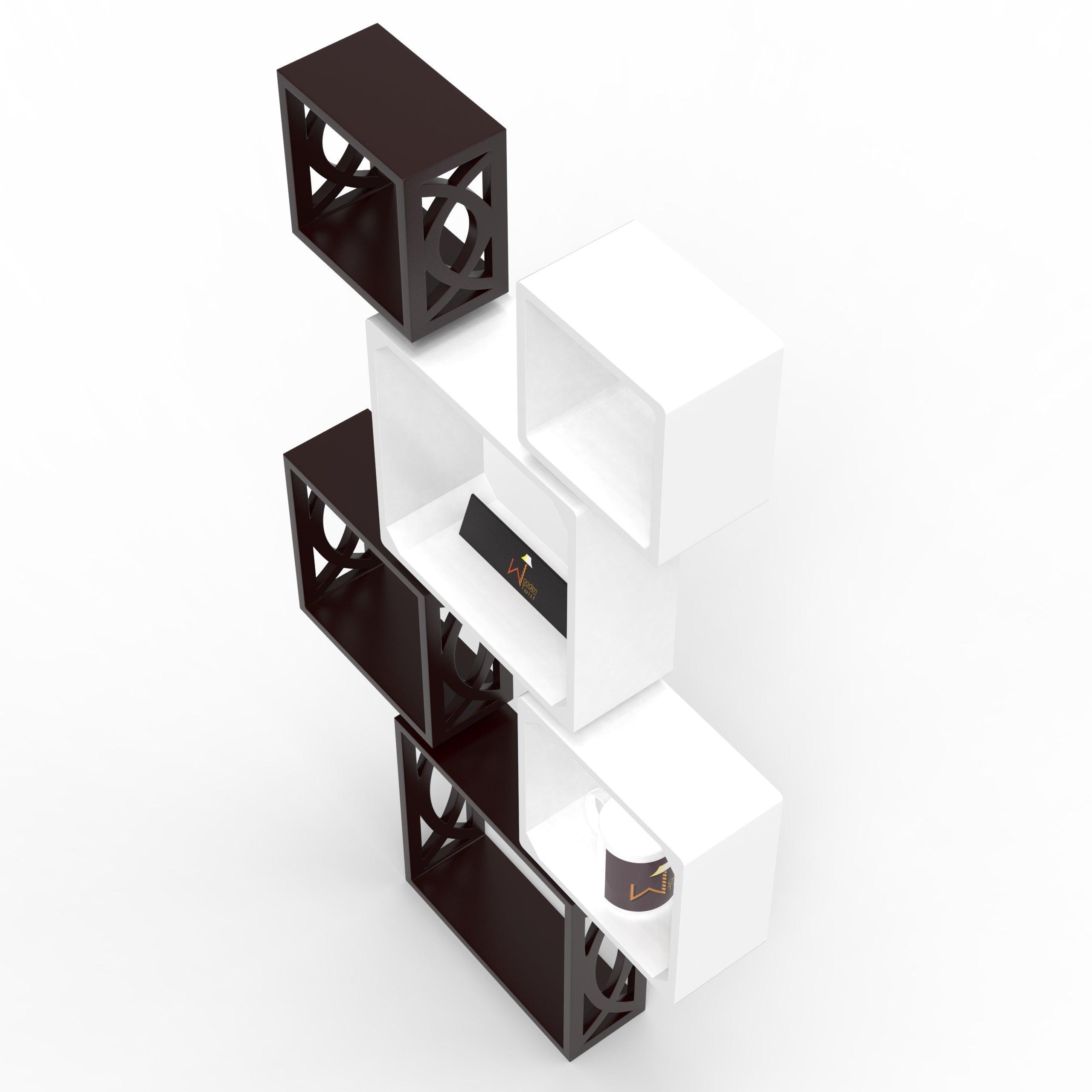 Wooden Square Nesting Floating Wall Shelves (Set of 6) - WoodenTwist